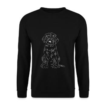 Riesenschnauzer Giant Schnauzer - Unisex Pullover - Schwarz - Vorne - Alina (178cm) & Michal (187cm)