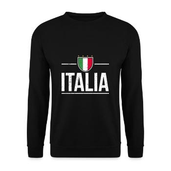 ITALIA 2021 Italienische Flagge Fußball Italien Fa - Unisex Pullover - Schwarz - Vorne - Alina (178cm) & Michal (187cm)