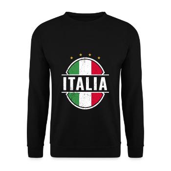 ITALIA Fußball Italien - Unisex Pullover - Schwarz - Vorne - Alina (178cm) & Michal (187cm)