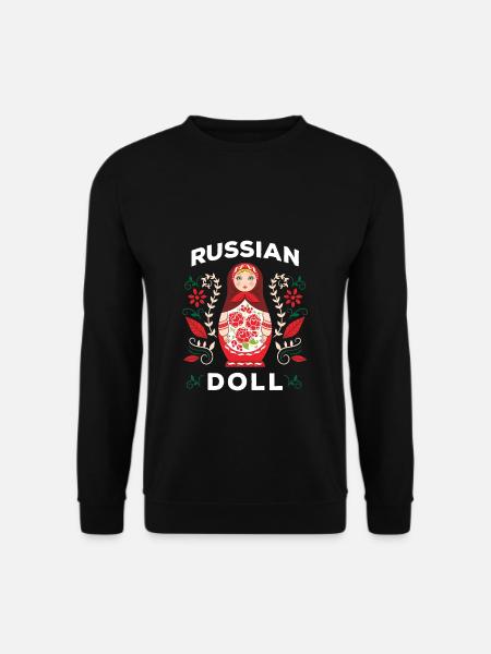 Matrjoschka Russland Puppe Russische Matroschka - Unisex Pullover - Schwarz