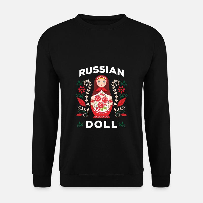 Matrjoschka Russland Puppe Russische Matroschka - Unisex Pullover - Schwarz