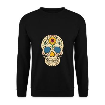 Dia De Los Muertos Mexique Jour des Morts - Sweat-shirt Unisexe - noir - Devant - Alina (178cm) & Michal (187cm)