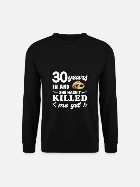 Wedding Anniversary Pearls Wedding Gift 30 Years - Unisex Sweatshirt - black