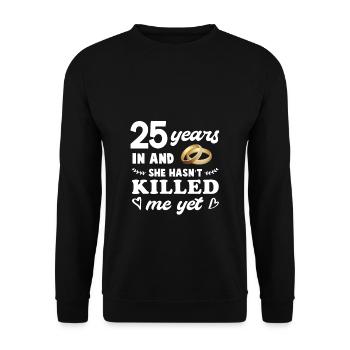 Wedding anniversary silver wedding gift 25 years - Unisex Sweatshirt - black - Front - Alina (178cm) & Michal (187cm)