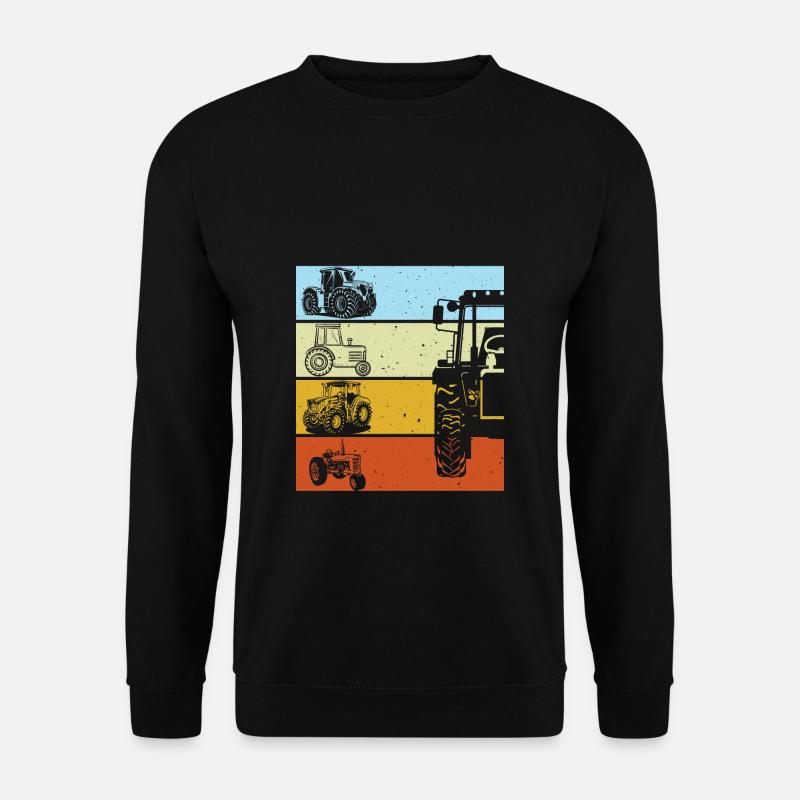 Traktor Retro Traktor Vintage Traktor Geschenk - Unisex Pullover - Schwarz