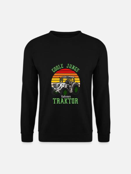 Coole Jungs fahren Traktor - Trecker Kinder Jungen - Unisex Pullover - Schwarz
