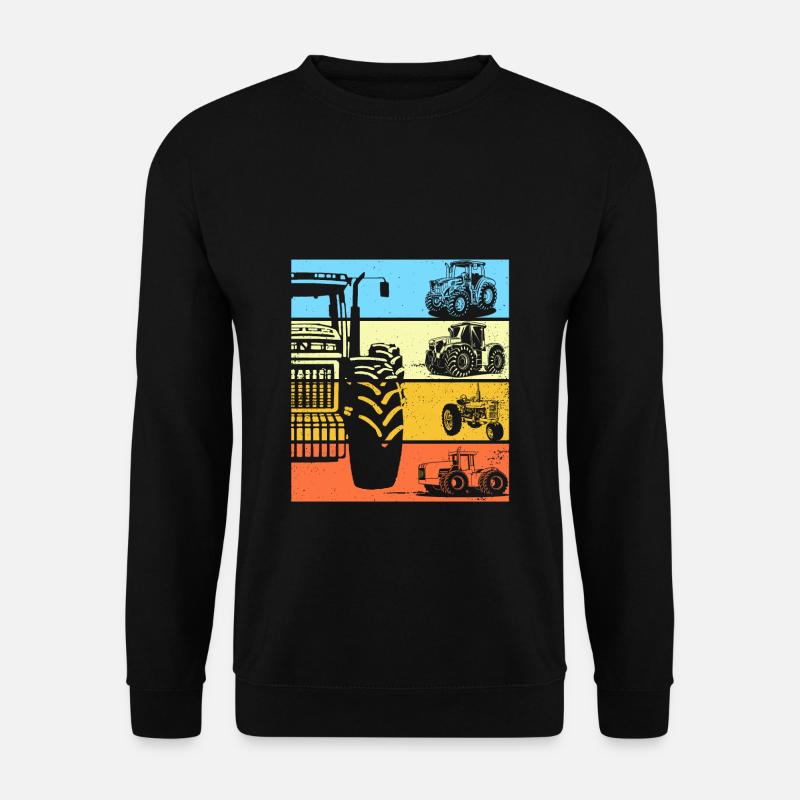 Traktor Retro Traktor Vintage Traktor Geschenk - Unisex Pullover - Schwarz