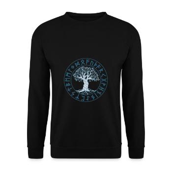 Viking Rune Arbre Yggdrasil Symbole nordique - Sweat-shirt Unisexe - noir - Devant - Alina (178cm) & Michal (187cm)