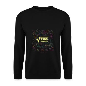 50th Birthday Gift Math Square Root 2500 - Unisex Sweatshirt - black - Front - Alina (178cm) & Michal (187cm)