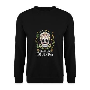 Dia De Los Muertos Gift Sugar Skull Guitars - Unisex Sweatshirt - black - Front - Alina (178cm) & Michal (187cm)