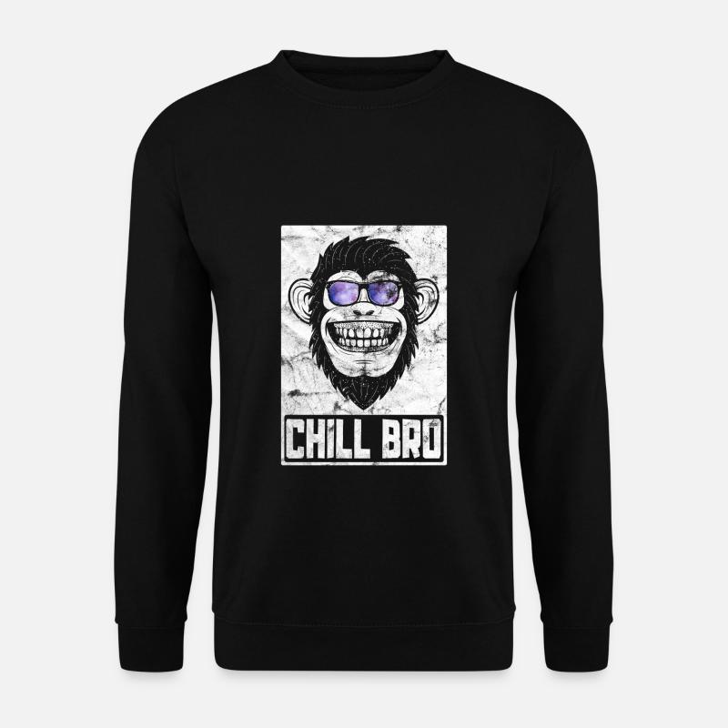 Chill Bro - Cooler Affe mit Sonnebrille Geschenkid - Unisex Pullover - Schwarz