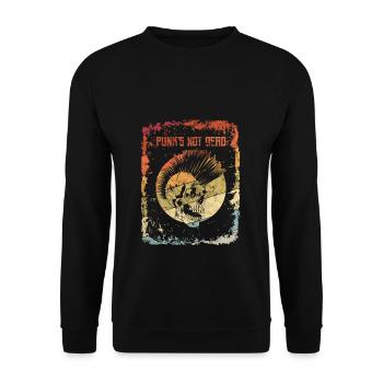 Punk's Not Dead Punk Rock Punker - Unisex Pullover - Schwarz - Vorne - Alina (178cm) & Michal (187cm)