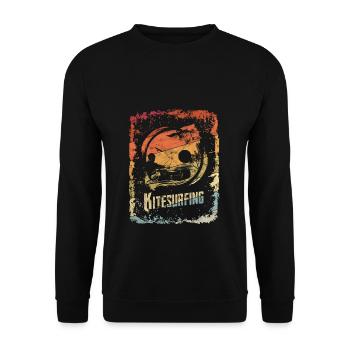 Ich gehe Lieber Kitesurfen Surfer Geschenkidee - Unisex Pullover - Schwarz - Vorne - Alina (178cm) & Michal (187cm)