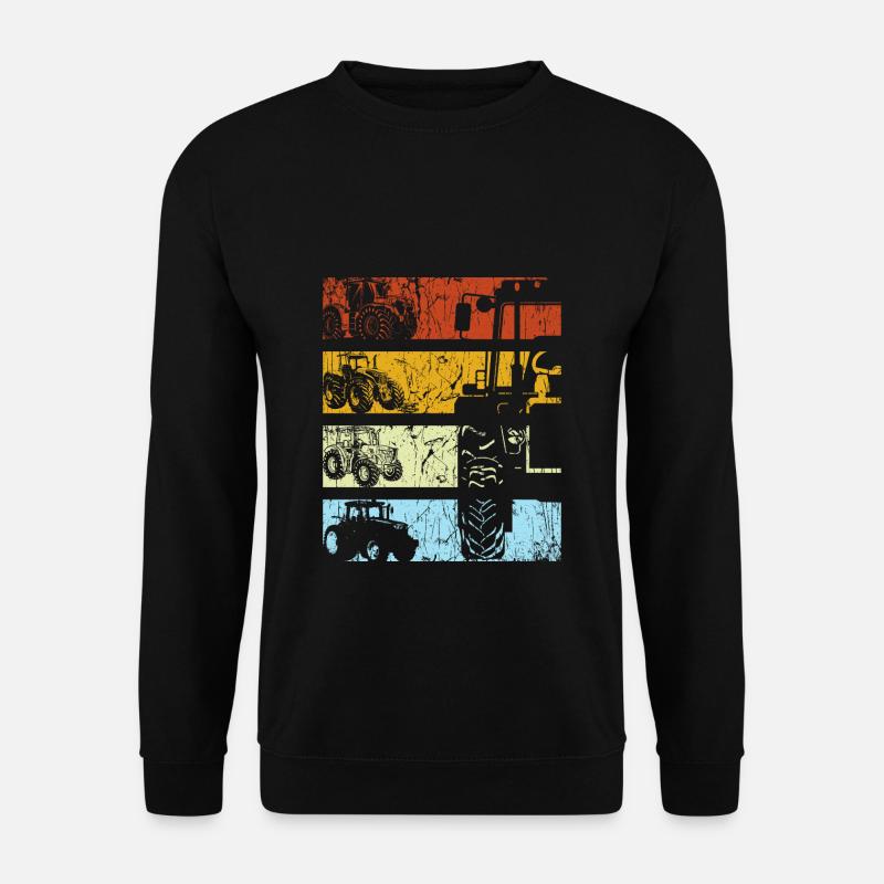 Traktor Retro Traktor Vintage Bauer Landwirt Trakt - Unisex Pullover - Schwarz