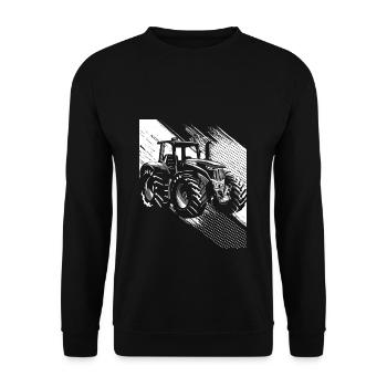 Traktor Retro Traktor Vintage Bauer Landwirt Gesch - Unisex Pullover - Schwarz - Vorne - Alina (178cm) & Michal (187cm)