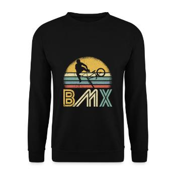 BMX Freestyle Kleidung Kinder, Erwachsene BMX Gesc - Unisex Pullover - Schwarz - Vorne - Alina (178cm) & Michal (187cm)