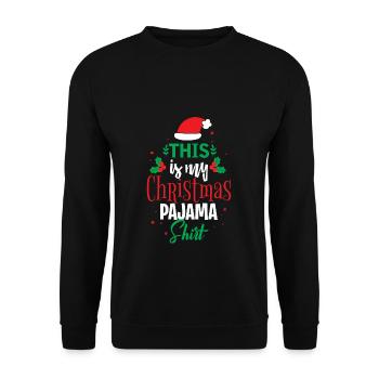 Christmas Pyjamas Funny Ugly Sweater Christmas - Unisex Sweatshirt - black - Front - Alina (178cm) & Michal (187cm)
