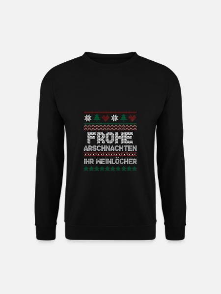Frohe Arschnachten Weinlöcher Weihnachten Geschenk - Unisex Pullover - Schwarz