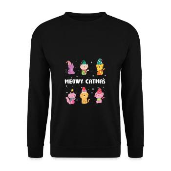 Cats Christmas Gift Funny Kitten - Unisex Sweatshirt - black - Front - Alina (178cm) & Michal (187cm)