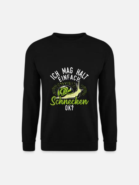 Schnecke Schnecken - Ich mag halt einfach Schnecke - Unisex Pullover - Schwarz