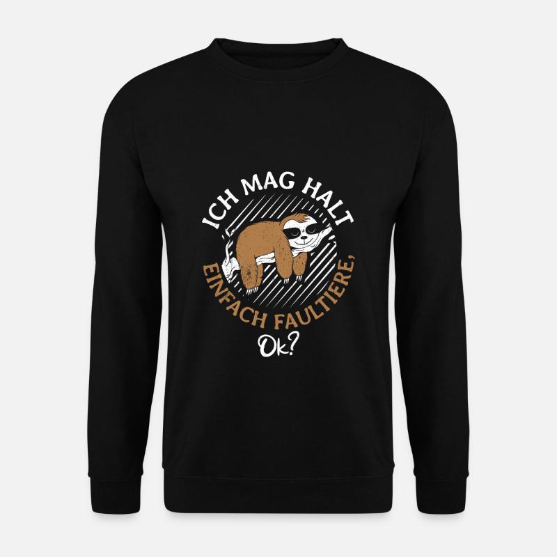 Faultier Faultiere - Ich mag halt einfach Faultier - Unisex Pullover - Schwarz