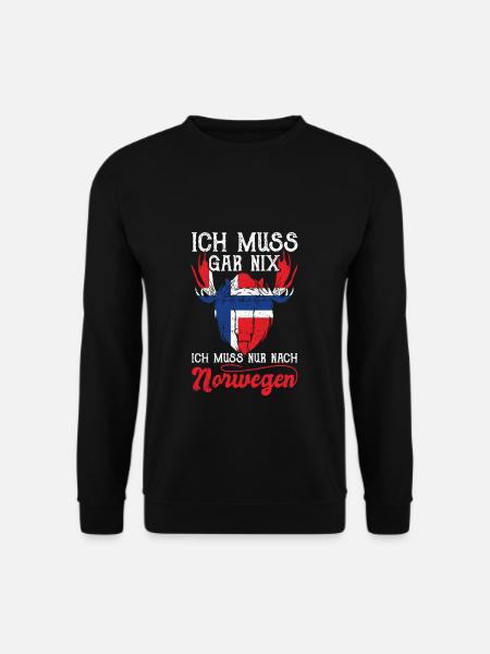 Oslo Ich muss gar nix ich muss nur nach Norwegen - Unisex Pullover - Schwarz