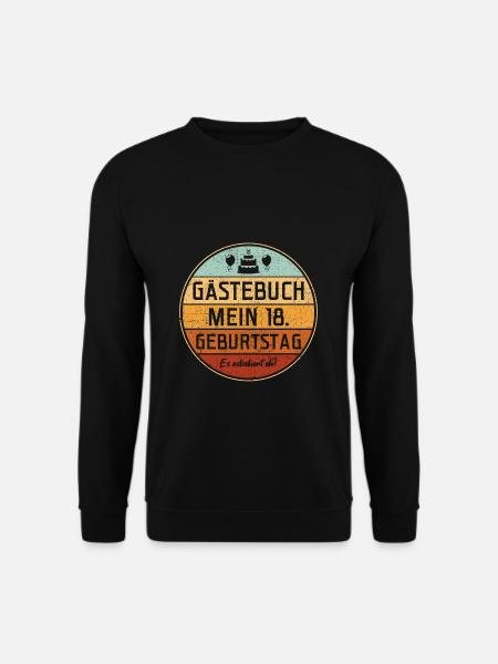 Gästebuch 18. Geburtstag Gästeliste 18 Jahre Mädch - Unisex Pullover - Schwarz