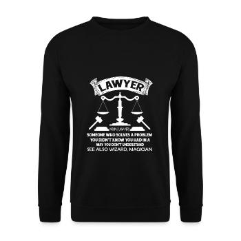 Lawyer Lawyer Definition - Unisex Sweatshirt - black - Front - Alina (178cm) & Michal (187cm)