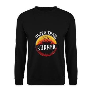 Ultra Trailrunner Marathon Laufen Athlet Sport - Unisex Pullover - Schwarz - Vorne - Alina (178cm) & Michal (187cm)