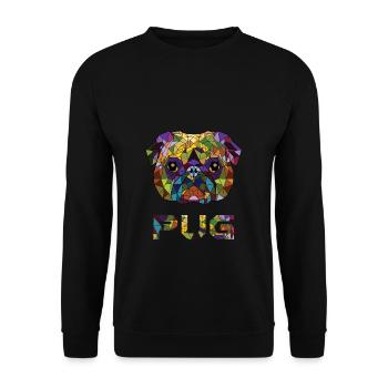 Pug Pug Dog Puppy Dog Owner Gift Dog Mom - Unisex Sweatshirt - black - Front - Alina (178cm) & Michal (187cm)