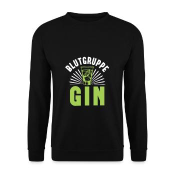 Blutgruppe Gin Liebhaber Gin Getränk Geschenkidee - Unisex Pullover - Schwarz - Vorne - Alina (178cm) & Michal (187cm)