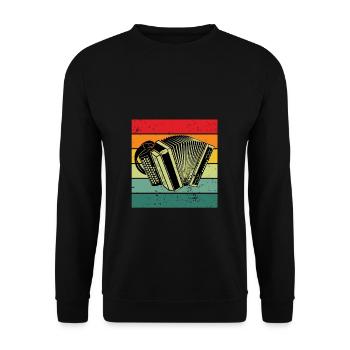 Akkordeon Akkordeonspieler Geschenk Akkordeonist - Unisex Pullover - Schwarz - Vorne - Alina (178cm) & Michal (187cm)