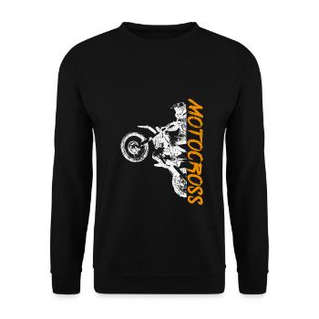Vintage Motocross Enduro Dirt Bike Rider Geschenk - Unisex Pullover - Schwarz - Vorne - Alina (178cm) & Michal (187cm)