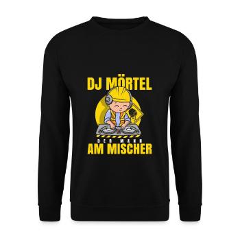 Maurer Bauarbeiter Geschenk DJ Mörtel Baustellen - Unisex Pullover - Schwarz - Vorne - Alina (178cm) & Michal (187cm)