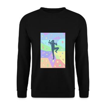 Bouldering Climber Gift Climbing Wall Boulderer - Unisex Sweatshirt - black - Front - Alina (178cm) & Michal (187cm)