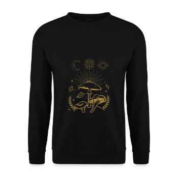 Dark Academia Spiritual Gift Mushrooms - Unisex Sweatshirt - black - Front - Alina (178cm) & Michal (187cm)