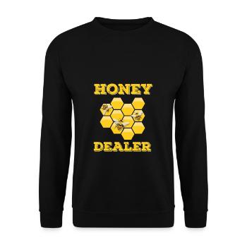 Honey Dealer Gift Honey Beekeeper Honeybees - Unisex Pullover - Schwarz - Vorne - Alina (178cm) & Michal (187cm)