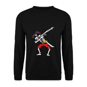 Skeleton Pirate Cadeau Dabbing Drôle Halloween - Sweat-shirt Unisexe - noir - Devant - Alina (178cm) & Michal (187cm)