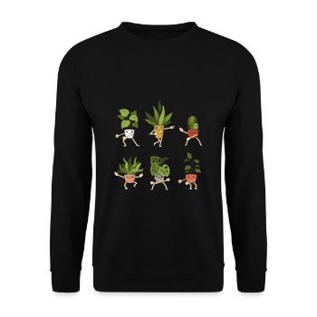 Plants Dancing Flowers Garden Florist Gardener - Unisex Sweatshirt - black - Front - Alina (178cm) & Michal (187cm)