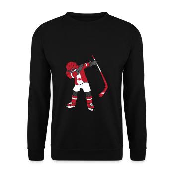 Dabbing Ice Hockey Player Canada Ice Hockey - Unisex Sweatshirt - black - Front - Alina (178cm) & Michal (187cm)