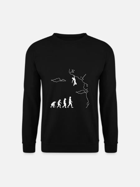 Klettern Bouldern Evolution Bergsteigen Kletterer - Unisex Pullover - Schwarz