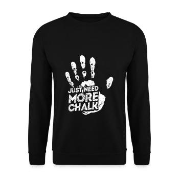 Klettern Bouldern Bergsteigen Just need more Chalk - Unisex Pullover - Schwarz - Vorne - Alina (178cm) & Michal (187cm)