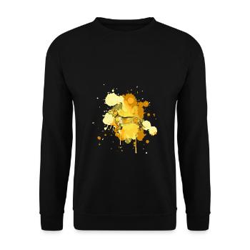 Dachshund Dackel Rauhaardackel Kunst für Hundelieb - Unisex Pullover - Schwarz - Vorne - Alina (178cm) & Michal (187cm)