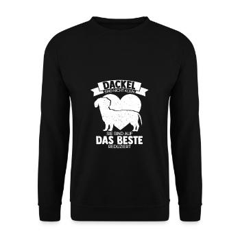 Dackel sind nicht klein, Sie sind auf das Beste Re - Unisex Pullover - Schwarz - Vorne - Alina (178cm) & Michal (187cm)