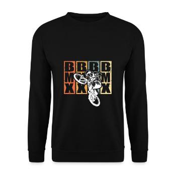 BMX Vintage Fahrrad BMX - Unisex Pullover - Schwarz - Vorne - Alina (178cm) & Michal (187cm)