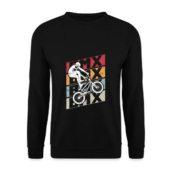BMX Zubehör für Kinder - Unisex Pullover - Schwarz - Vorne - Alina (178cm) & Michal (187cm)