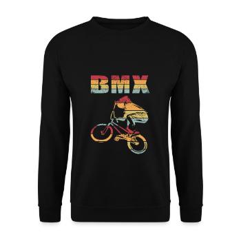BMX Zubehör für Kinder - Unisex Pullover - Schwarz - Vorne - Alina (178cm) & Michal (187cm)
