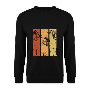 BMX Zubehör für Kinder - Unisex Pullover - Schwarz - Vorne - Alina (178cm) & Michal (187cm)