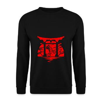 BMX cooles Retro Fan Geschenk Motiv für Junge Mädc - Unisex Pullover - Schwarz - Vorne - Alina (178cm) & Michal (187cm)