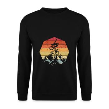 BMX cooles Retro Fan Geschenk Motiv für Junge Mädc - Unisex Pullover - Schwarz - Vorne - Alina (178cm) & Michal (187cm)